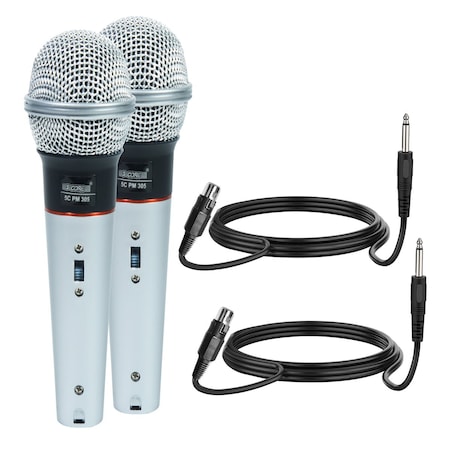 5 Core 5 Core Handheld Microphone 2Pack for Karaoke Singing - Dynamic Cardioid Unidirectional Vocal XLR Mic PM 305 2PCS